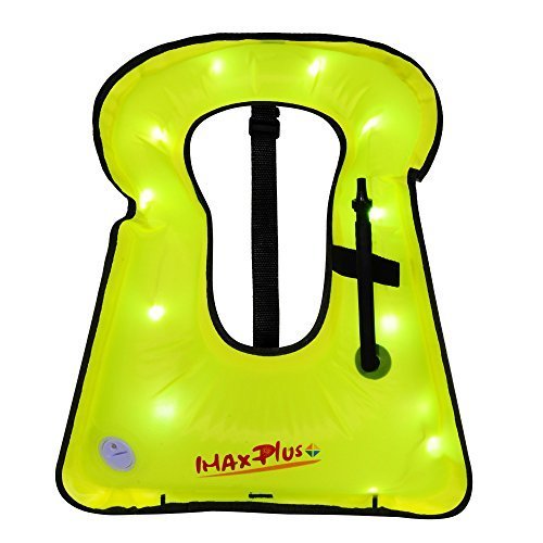 Upgraded LED Adult Inflatable Life Vest Jacket Great for Snorkeling Surfing Swimming Boating Kayaking Fishing Rafting and Floating,Ensure your Safety of Water activities