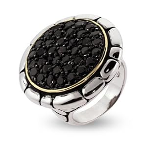 Sparkling Black Pave CZ Bali Style Ring Size 6 (Sizes 5 6 7 9 Available)