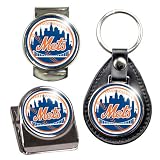 New York Mets MLB 3 Piece Stocking Stuffer Set - Key Chain, Money Clip & Magnet Clip
