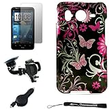 Black Glossy with Magenta Butterflies and Garden Design Cover / 2 Piece Sna ....