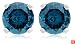 14k White Gold Round Blue Diamond Stud Earrings (3/8 cttw)