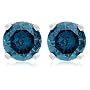 14k White Gold Round Blue Diamond Stud Earrings (3/8 cttw)