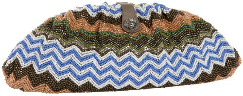 SANTI DX4963 Striped Beaded Clutch