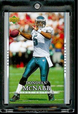 2007 Upper Deck First Edition #75 Donovan McNabb Philadelphia Eagles Football Card - Mint Condition - In Protective Display Case !