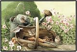 BIRDS & GERANIUM DOORMAT by Marjolein Bastin