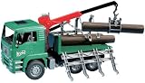 Camion forestier MAN avec grue et bûches