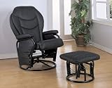 Black Leatherette Rocker/Glider Recliner w/Ottoman By Coaster Furniture