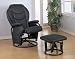 Black Leatherette Rocker/Glider Recliner w/Ottoman By Coaster Furniture