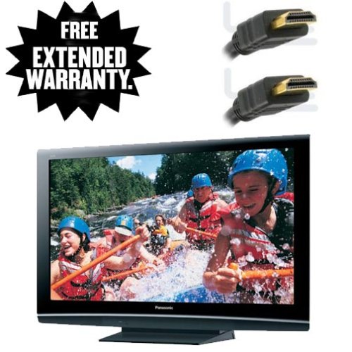 Panasonic Viera TH-50PX80U 50'' 720p Plasma HDTV With A 3-Year Extended Warranty Service Plan & High Speed HDMI Cable (2 meters)