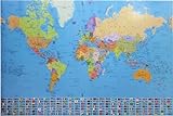 ポスター 世界地図(国旗付き) S1044　91.5×61cm