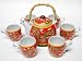 Teeservice (rot, 8tlg. im Drachenmotiv)