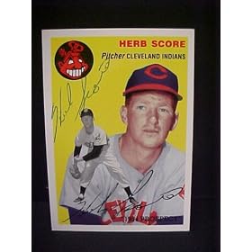 Herb Score Cleveland Indians #256 1954 Topps Archives Signed Autographed Baseball Card