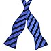 PenSee Mens Self Bow Tie Stripe Black and Blue Jacquard Woven Silk Bow Ties