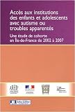 Acc�s aux institutions des enfants et adolescents avec autisme ou troubles apparent�s : Une �tude de cohorte en Ile-de-France de 2002 � 2007