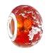 Pandora Style Charm Bead (Z164) Murano Style Lampwork Glass (14mm x 10mm) (fits Troll too) ~ Rusty Orange Glitter