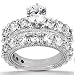 14K White Gold Round Cut Diamond Matching Bridal Set (4.45ct.tw, HI Color, SI2-3 Clarity)