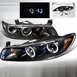 1997-2003 Pontiac Grand Prix Halo Led Projector Headlights Black by Instyleparts