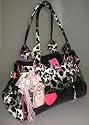 ANNA SMITH LYDC LONDON DESIGNER FASHION BAG Designer Handbag Shoulder Bag Teenagers bags Weekend Bag SCHOOL BAG I HEART ANNA SMITH NEW YORK LEOPARD BLACK