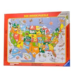 USA States & Capitals See-Inside Frame Puzzle