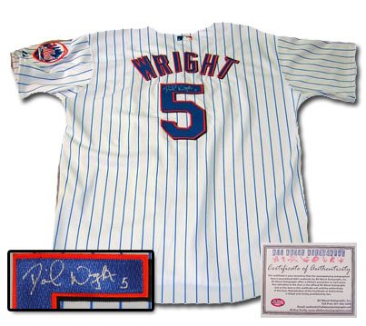 David Wright Autographed Authentic Majestic New York Mets White Jersey