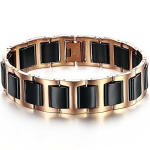 Kamour Bijoux 18mm Large Bracelet Homme Femme C&eacute;ramique Acier