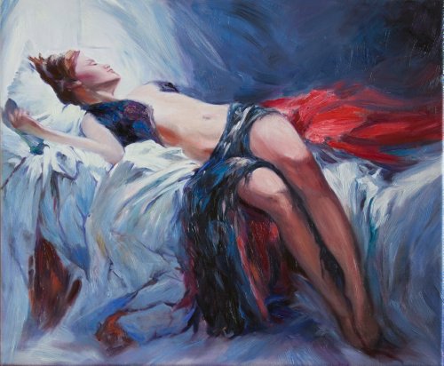 Fine Art Original Oil Painting on Canvas Nude Sexy Woman 20