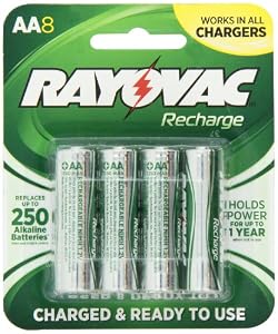 Rayovac Everyday-Use Low Self Discharge NiMH AA Size Batteries, 8 Pack