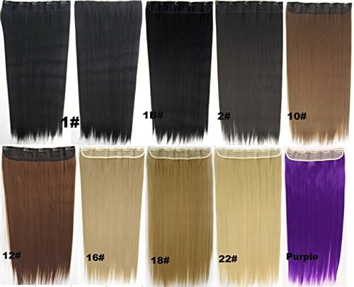 24"130g Long straight Clip in Synthetic Hair Extensions 5Clips Sexy#16-dark honey blonde