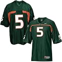 Nike Miami Hurricanes #5 Green Replica Football Jersey