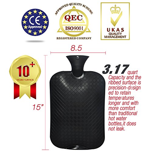 Peterpan Extra Large Hot Water Bottle 3.2quart Capacity,ultrasturdy