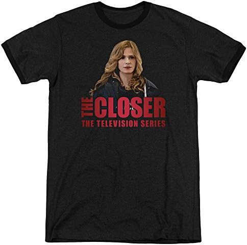 Closer Logo Mens Adult Heather Ringer Shirt Black Md