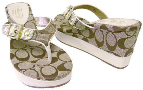 Coach Gracy Signature Khaki Brown Sandals