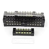 uxcell ネジバリアターミナルブロック　スクリュー　ブラック　600V 15A 2行6P 　10個入り