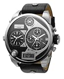 Diesel DZ7125 Gents Chrono Black Dual Display and Leather Strap Watch