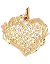 Dazzlers Solid 14k Gold Heart Charm Pendant Available in three colors from jewelsberry (weights: 1.1 grams only)
