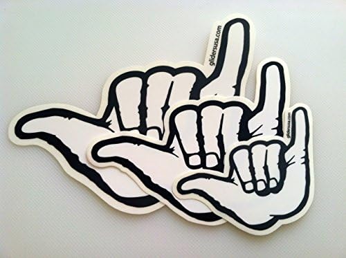 Hang Loose Shaka Brah Surfing Sticker Decal Gift Set of 3