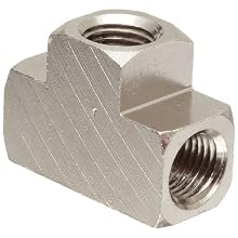 Polyconn PC101NB-2 Nickel Plated Brass Pipe Fitting, Tee, 1/8" NPT Female (Pack of 10)