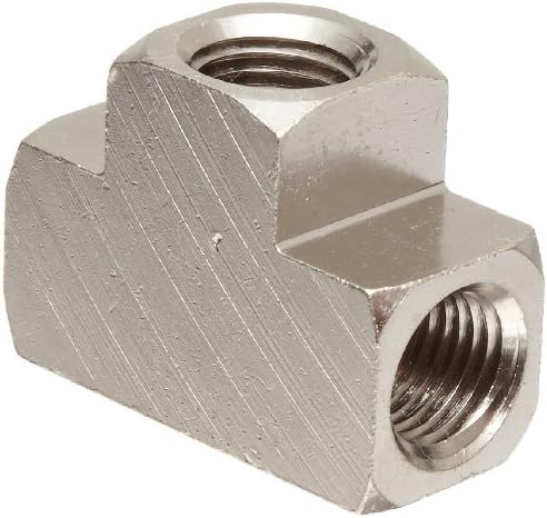 Polyconn PC101NB-2 Nickel Plated Brass Pipe Fitting, Tee, 1/8" NPT Female (Pack of 10)