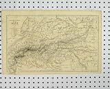 Review Old-print  / c1880 ANTIQUE PRINE MAP CENTRAL CHAIN ALPS MOUNTAINS