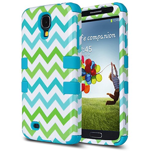 Galaxy S4 Case, S4 Case - ULAK 3in1 Hybrid Case for Samsung Galaxy S4 SIV i9500 with Screen Protector and Stylus (Wave-Blue)