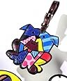 Romero Britto Luggage Tag ID Custom Name (Multicolor/Dog)