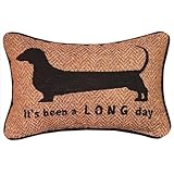 Manual 12.5 x 8.5-Inch Decorative Embroidered Word Pillow, It's Been a Long Day