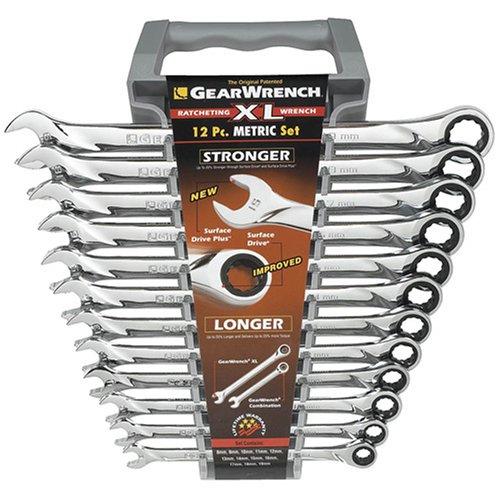 Gear Wrench 85098 12 Piece Metric XL Ratcheting Wrench Set
