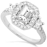 One of a Kind 1-3/4ctw Emerald-Cut Diamond Ring (GH/VS-SI) in 18kt White Gold