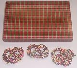 Scott's Cakes 1/2 lb. Dark Chocolate Covered Pretzel with Chocolate Chips & Jimmies in a Christmas Plaid Box