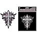 Pink and Silver Cross and Clear Gem Crystals Car Truck SUV Home Office Window Decal Sticker - Cling Bling