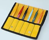 Aven 18480EZ 6 Piece E-Z Pik Tweezer Set with Protective Pouch