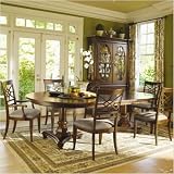 American Inspirations Pedestal Dining Table Set in Mahogany