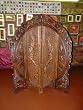 Elephants Carved Arched Screen 4 Panels Room Divider Teak 72"