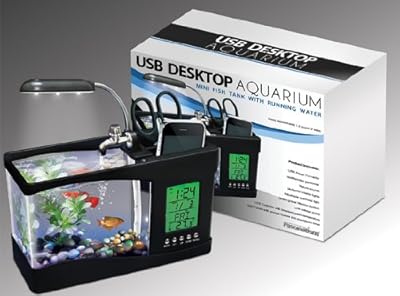 USB Desktop Aquarium LED Clock and Timer with Adjustable Lamp
